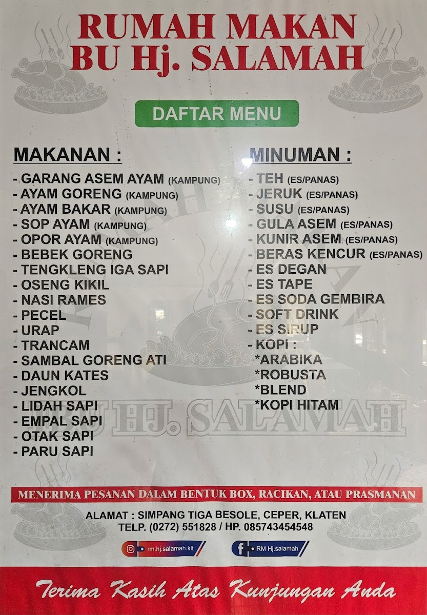 Warung Makan Bu Hj. Salamah Menu - Image 2